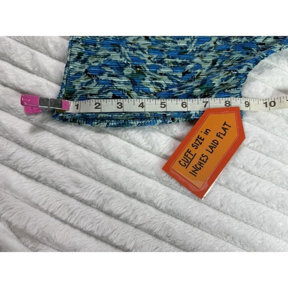 Halogen Pleated Side Tie Wrap Top Womens XL Blue Floral Lightweight - Picture 6 of 8